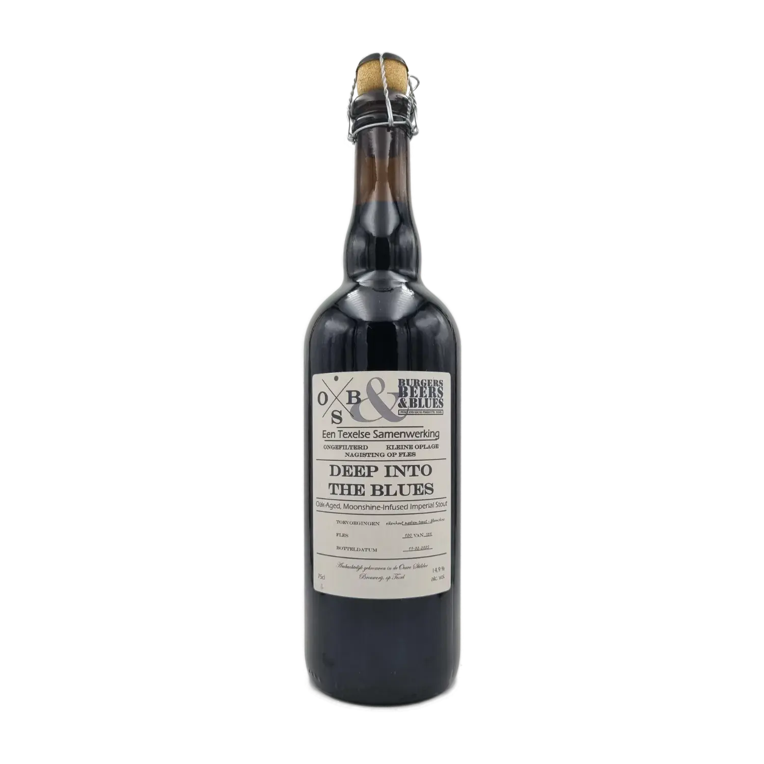 Deep into The Blues Imperial Stout Moonshine Infused 75cl - Ouwe Skilder Brouwerij