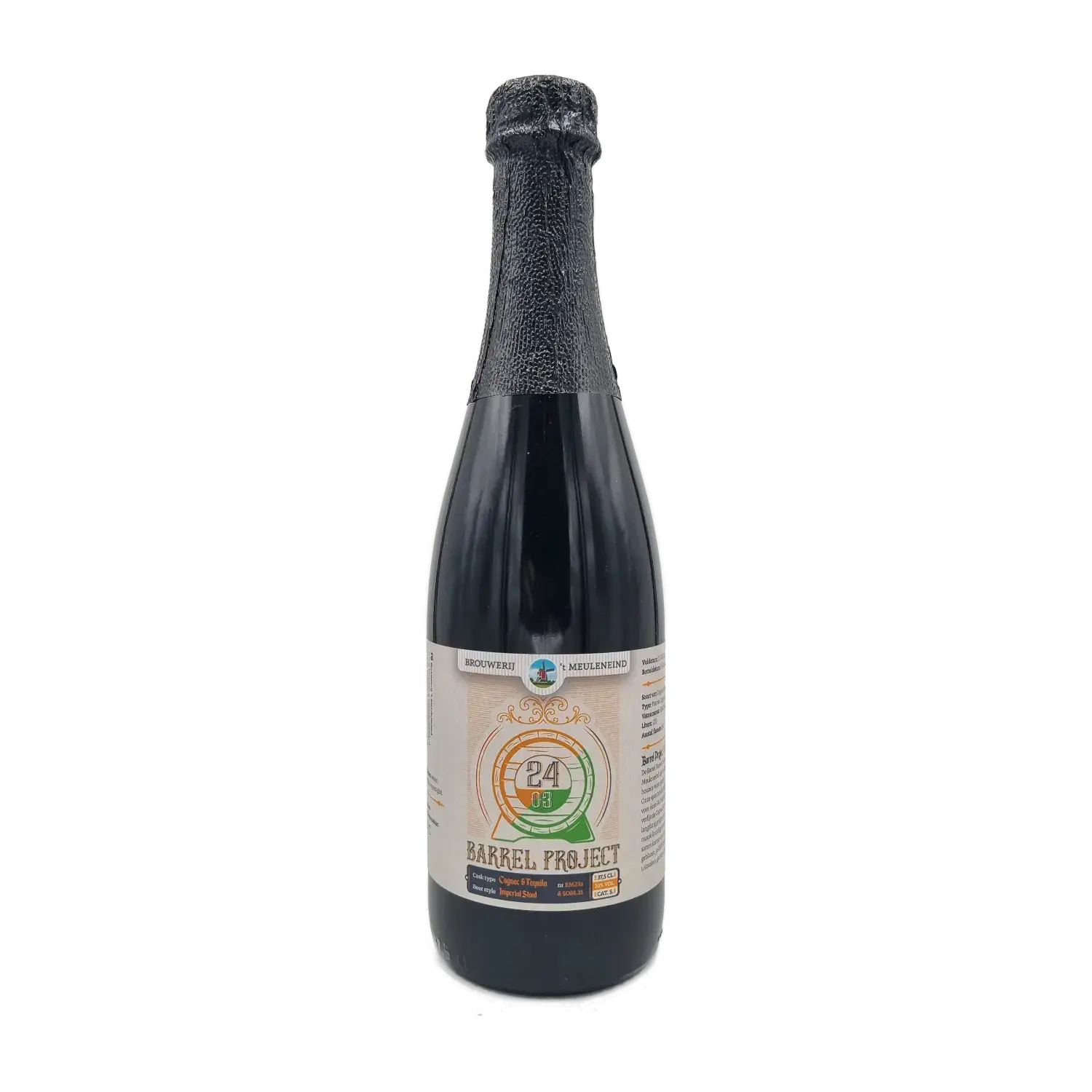 24.03 Imperial Stout Barrel Aged op Cognac&Tequila 37,5cl - Brouwerij 't Meuleneind