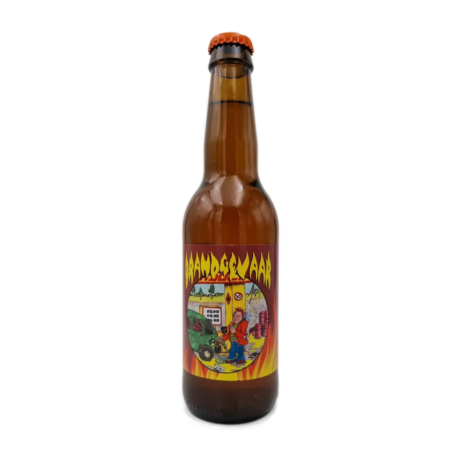 Brandgevaar Oranje dop (licht pittig) 33cl - Weerter Stadsbrouwerij & Brouwerij De Kneiter Tilburg